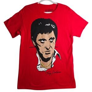 Scarface SzM Official Double Sided Graphic Red T shirt. Rare Unique Gangster Mob